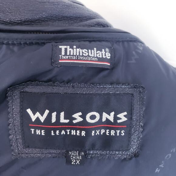 Vintage Wilsons Paisley Embossed Black Leather Coat Women's 2X/XXL - Picture 8 of 10